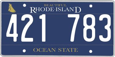 RI license plate 421783
