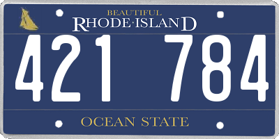 RI license plate 421784