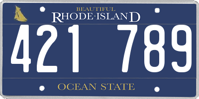 RI license plate 421789