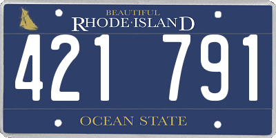 RI license plate 421791