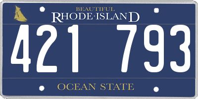 RI license plate 421793