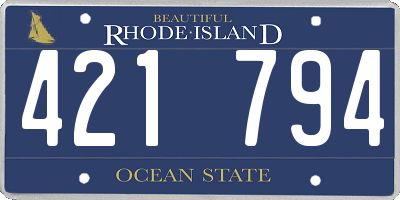 RI license plate 421794