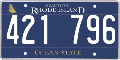 RI license plate 421796