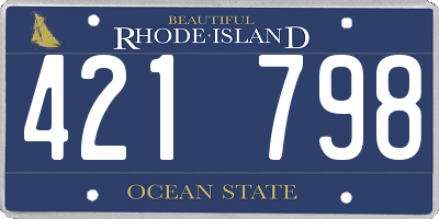 RI license plate 421798