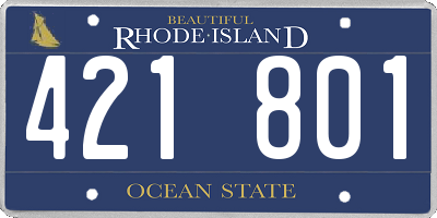 RI license plate 421801
