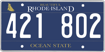 RI license plate 421802