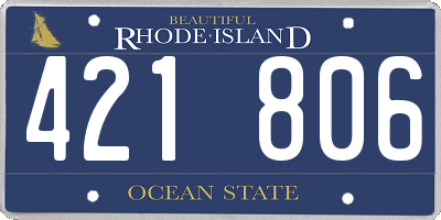 RI license plate 421806