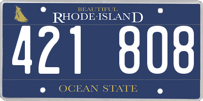 RI license plate 421808