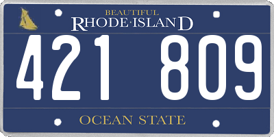 RI license plate 421809