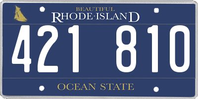 RI license plate 421810