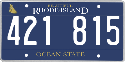 RI license plate 421815