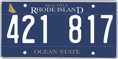 RI license plate 421817