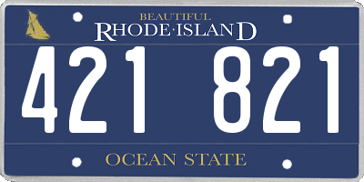 RI license plate 421821