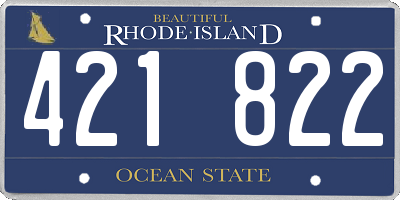RI license plate 421822