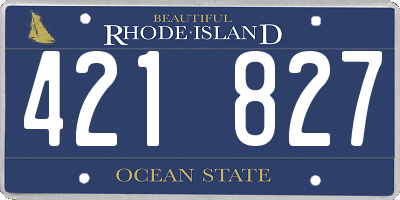 RI license plate 421827