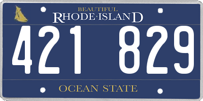 RI license plate 421829