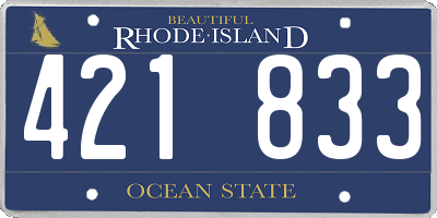 RI license plate 421833
