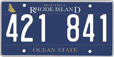 RI license plate 421841