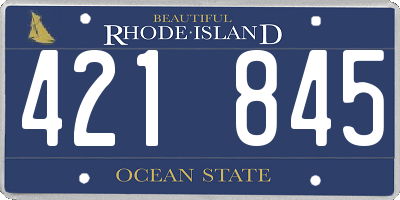 RI license plate 421845