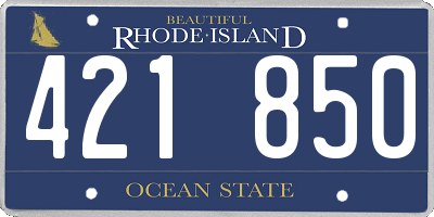 RI license plate 421850