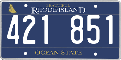 RI license plate 421851