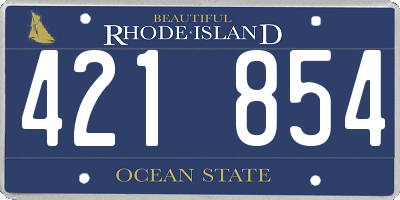 RI license plate 421854