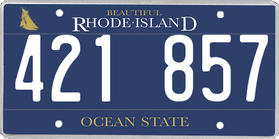 RI license plate 421857