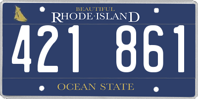RI license plate 421861