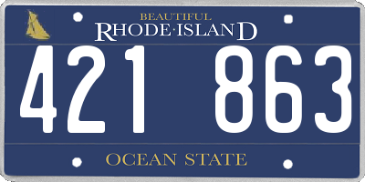 RI license plate 421863
