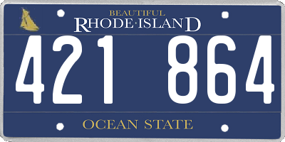 RI license plate 421864