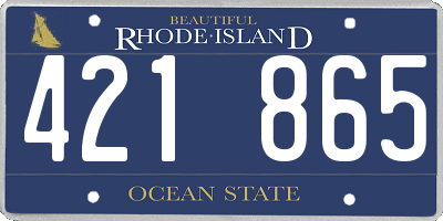 RI license plate 421865