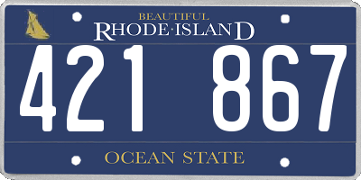 RI license plate 421867