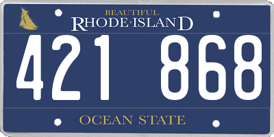 RI license plate 421868