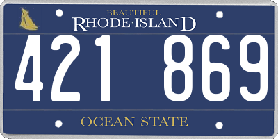 RI license plate 421869