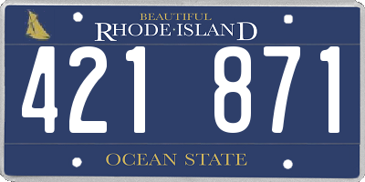 RI license plate 421871