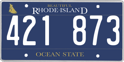 RI license plate 421873