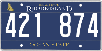 RI license plate 421874
