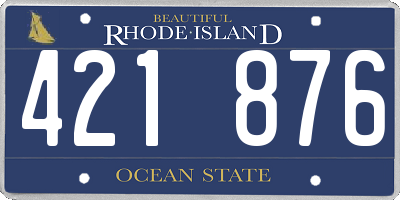 RI license plate 421876