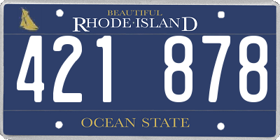 RI license plate 421878