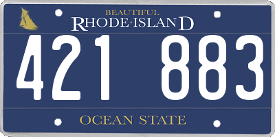 RI license plate 421883
