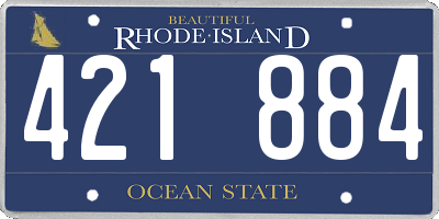 RI license plate 421884