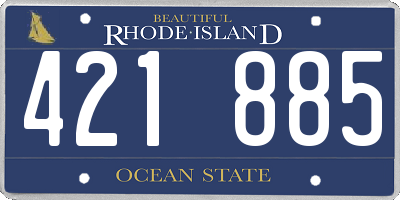 RI license plate 421885