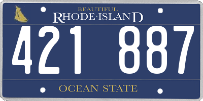 RI license plate 421887