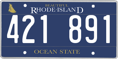 RI license plate 421891