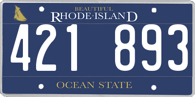 RI license plate 421893