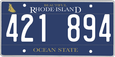 RI license plate 421894