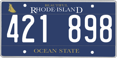 RI license plate 421898