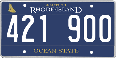 RI license plate 421900