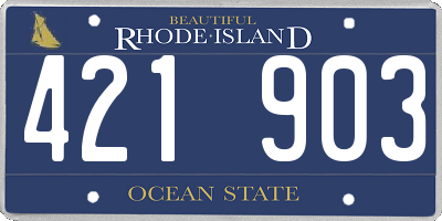 RI license plate 421903