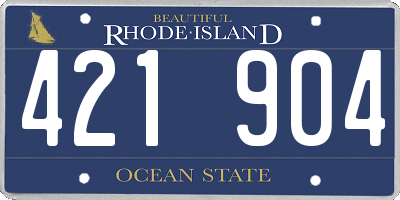 RI license plate 421904
